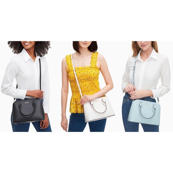 ♠️ HP ♠️ Kate Spade Darcy Satchel Croco Embossed Leather White Crossbody Handbag - Picture 6 of 6